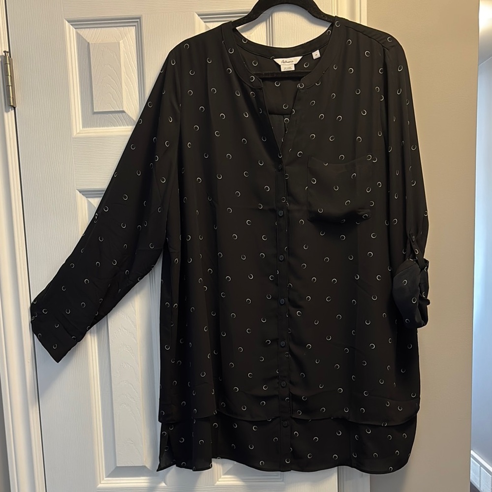 Black Patterned Women's Top
